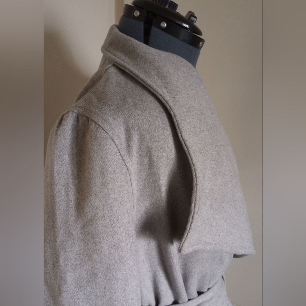 Harve Benard Wool Blend Gray Belted Wrap Coat Size Medium NWT - Picture 3 of 6